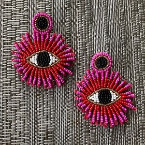 ❤️🩷Vibrant Eye Beaded Earrings🩷❤️